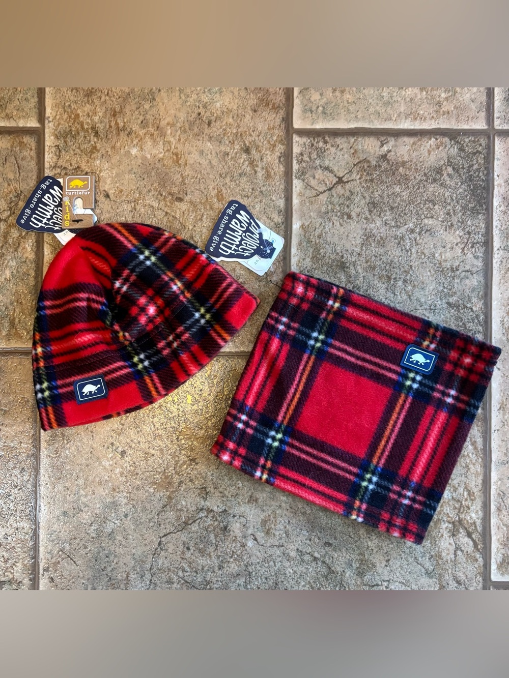 NWT *Bundle of 2* Turtle Fur kids Fleece Beanie and Neck Warmer sz age 3-6